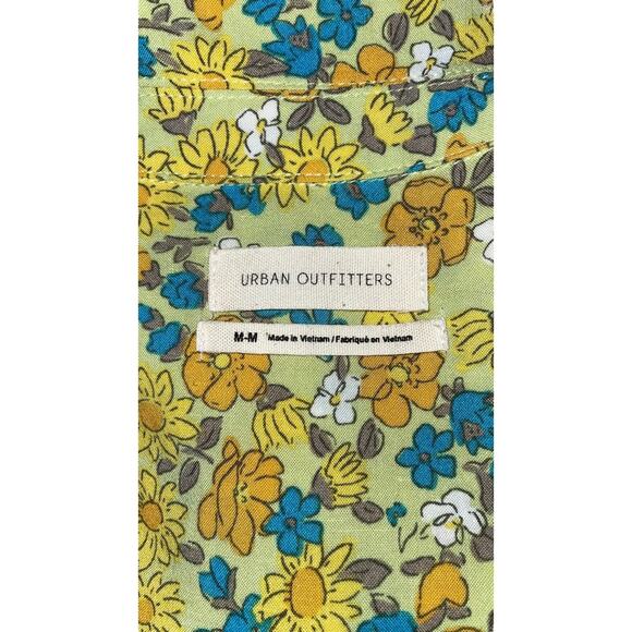 Urban Outfitters Yellow Floral Linen Sleeveless Wrap Midi Dress   Size: M - Picture 4 of 4